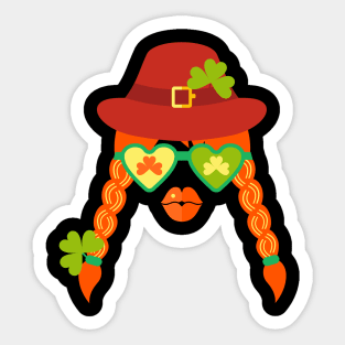 Irish Girl Character Saint Patricks Day Humor Sticker